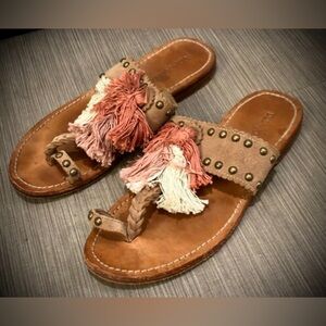 Ulla Johnson Tan and Pink Sandals